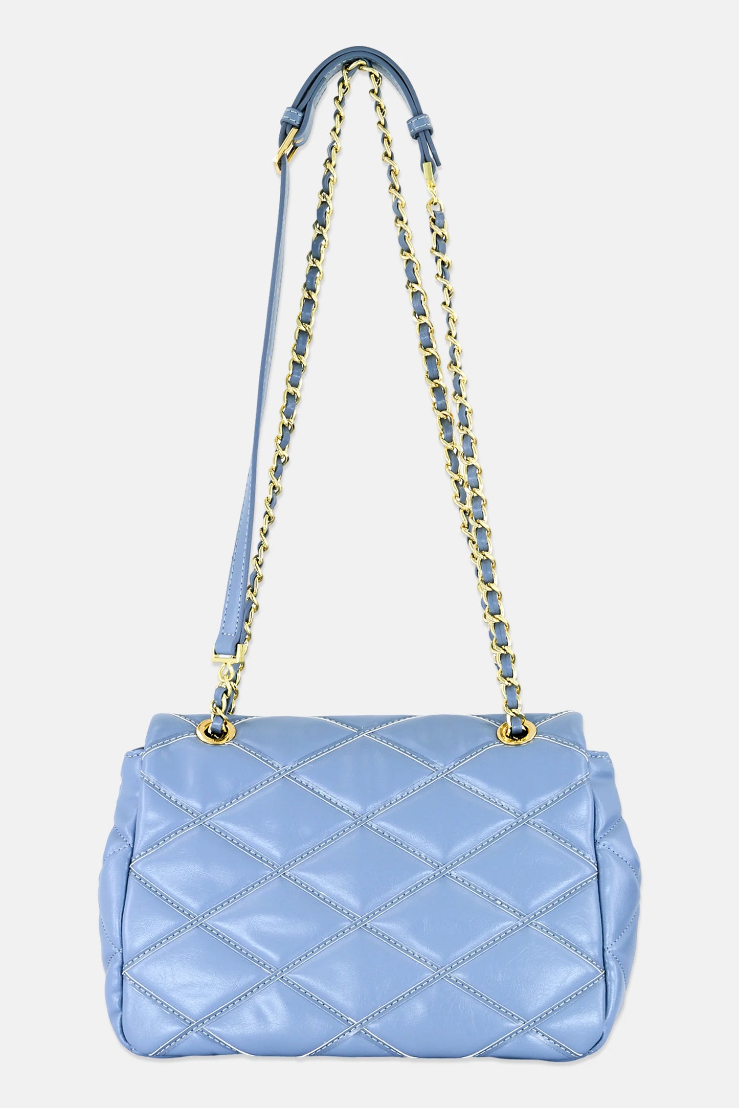 Bebe Quilted Crossbody Bag , Light Blue