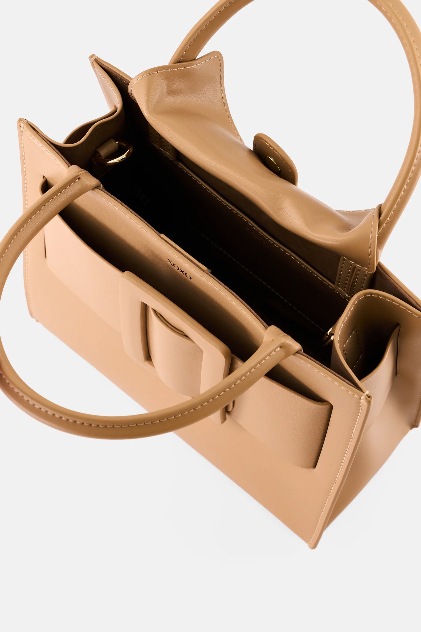 Bebe Solid Satchel Bag, Tan