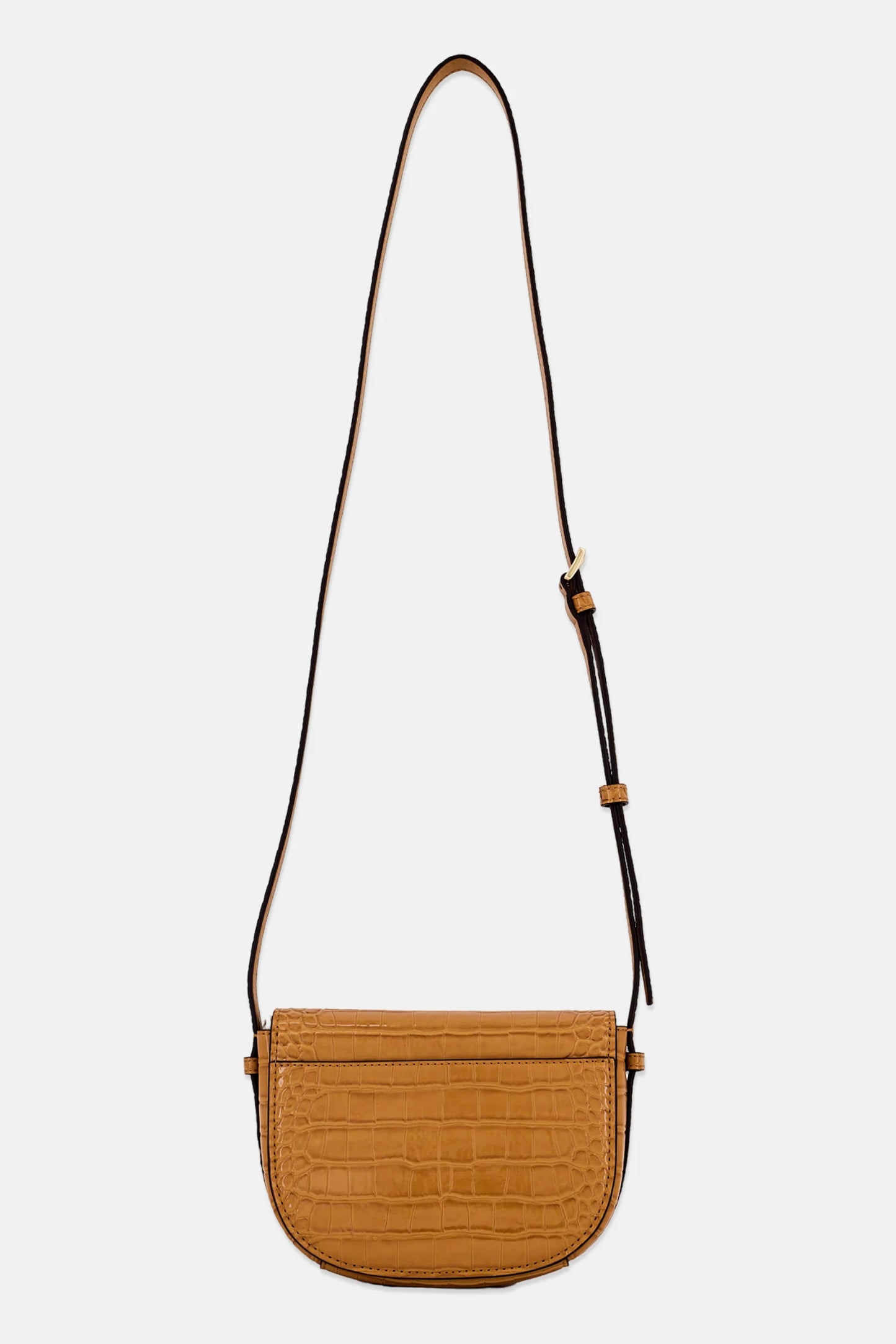Michael Kors Saddle Crocodile Embossed Cross Body Bag, Tan