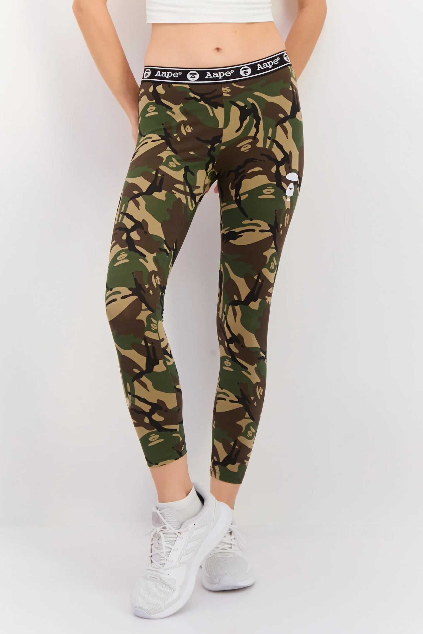 AAPE Women Camouflage Print Leggings, Olive