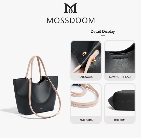 MOSSDOOM Women's Bag Perla Bag Simple Elegant Handbag Bucket Tote Bag Shoulder Bag for Women