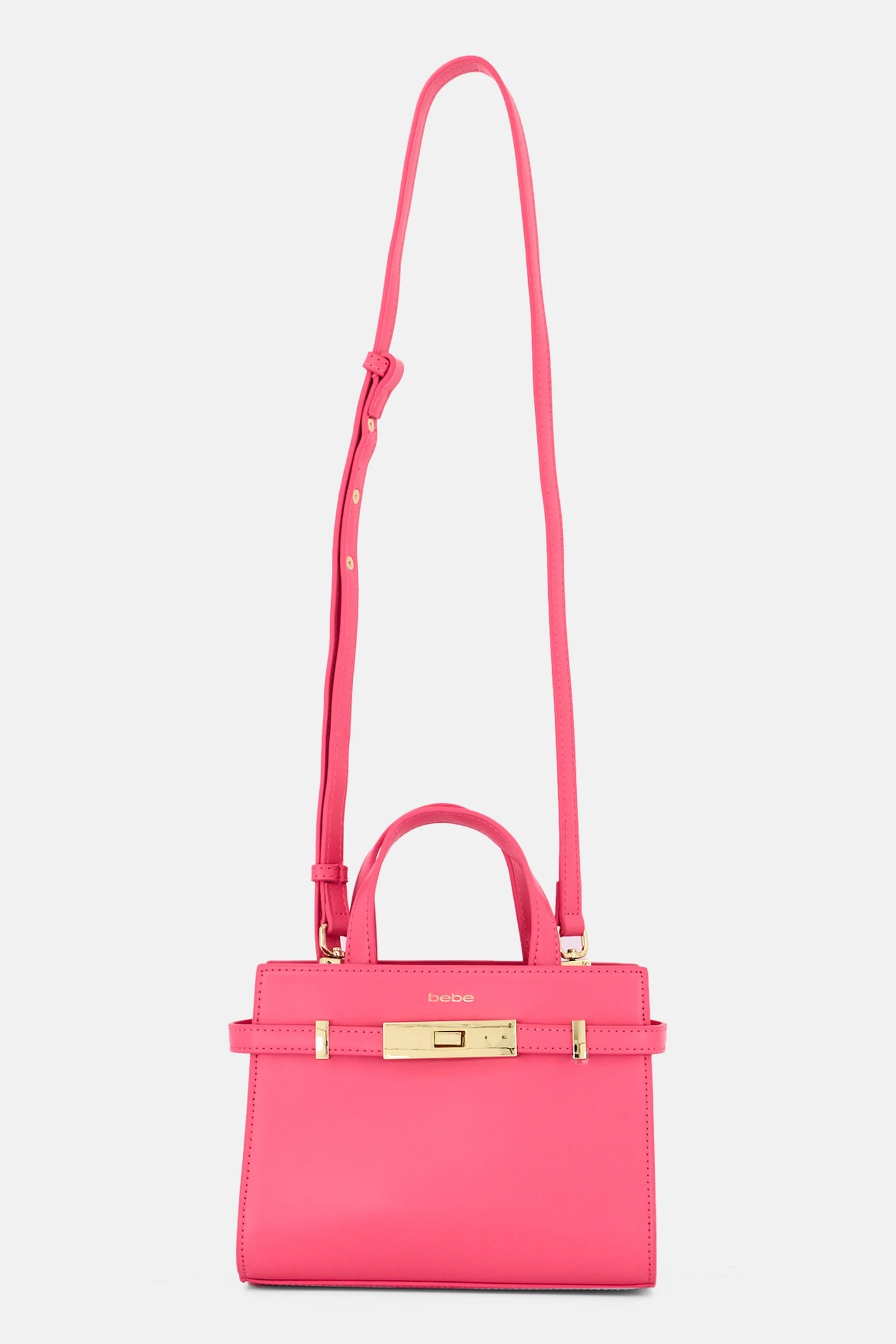 Bebe Women Hardware Detail Satchel Bag 21 L x 17 H x 8 W cm, Pink