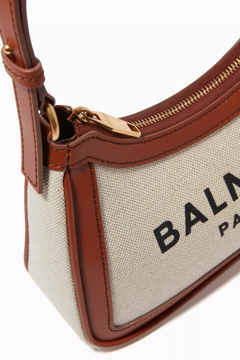 BALMAIN B-Army Shoulder Bag in Canvas & Leather