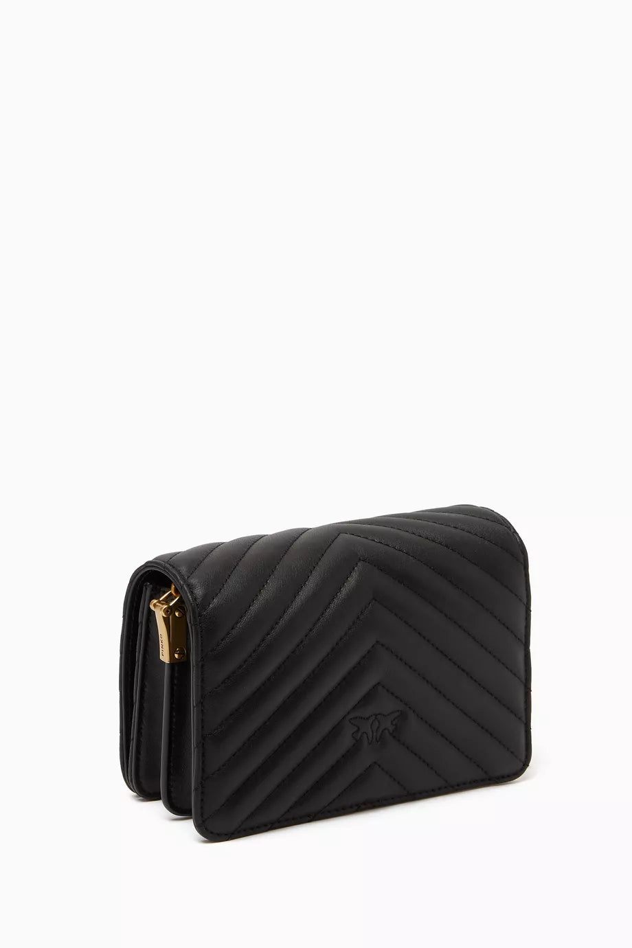 Pinko Mini Love Click Bag in Chevron Leather