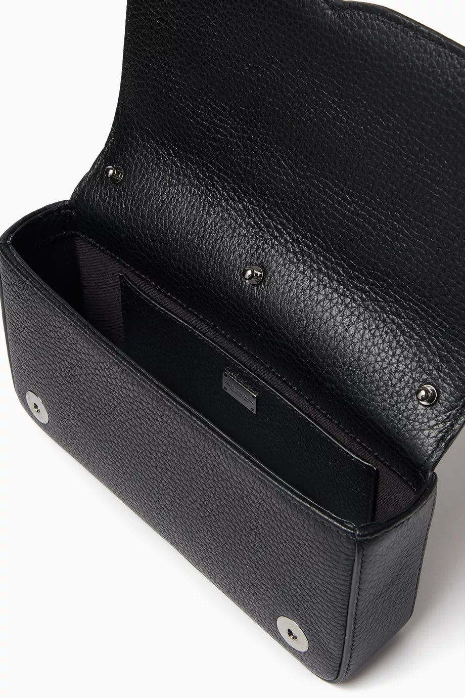 DOLCE & GABBANA DG Logo Crossbody Bag in Leather Black Men