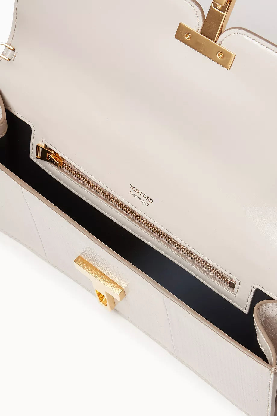 TOM FORD Wallis Clutch Bag in Snakeskin-embossed Leather