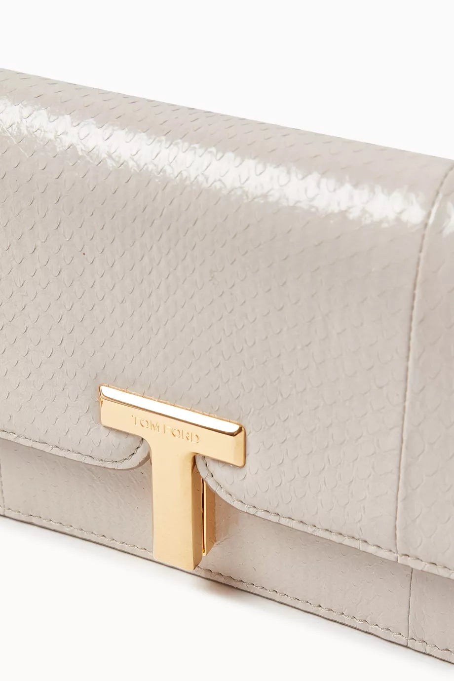 TOM FORD Wallis Clutch Bag in Snakeskin-embossed Leather