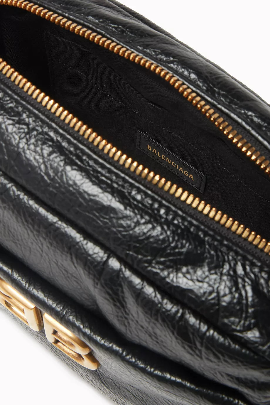 Balenciaga XS Monaco Camera Bag in Arena Calfskin Black