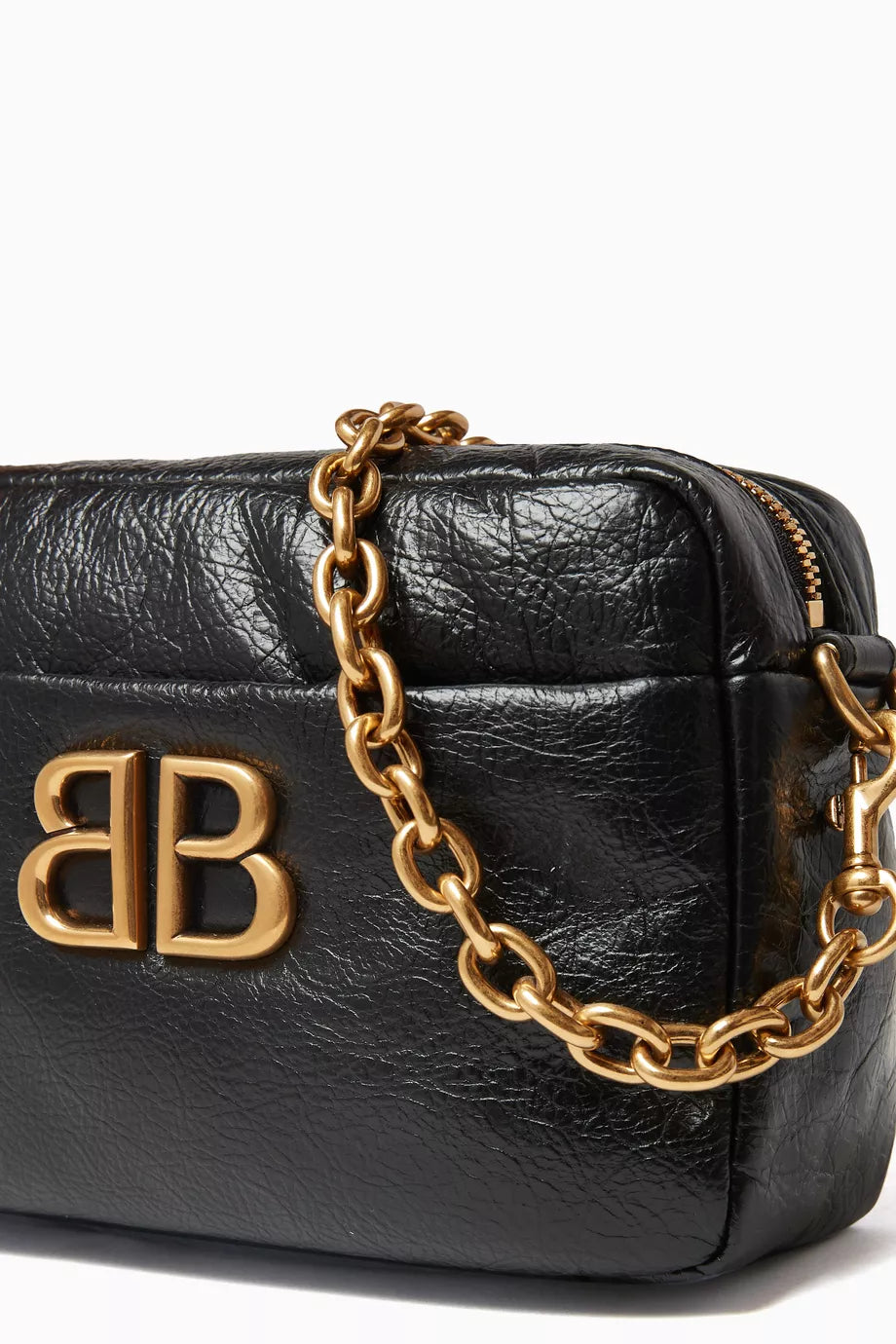 Balenciaga XS Monaco Camera Bag in Arena Calfskin Black