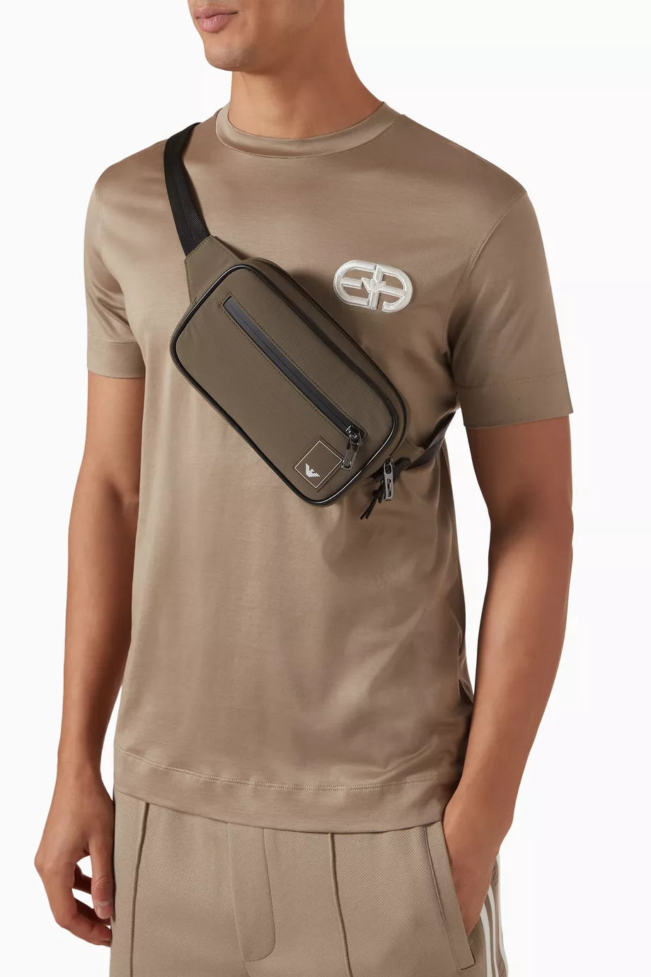 Emporio Armani Eagle Logo Belt Bag in Nylon Men