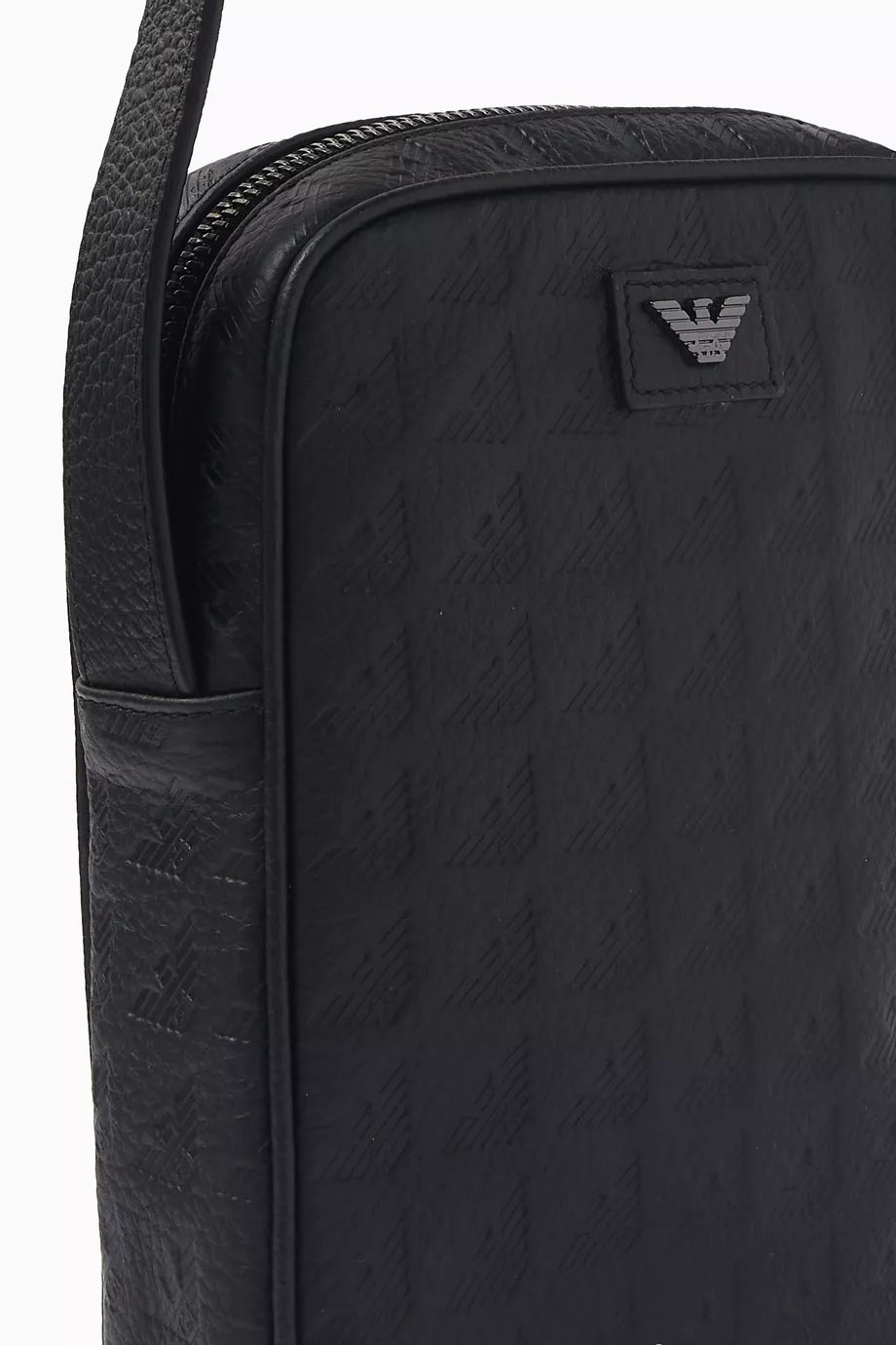 Emporio Armani Tech Case in Embossed Eagle-print Leather Men