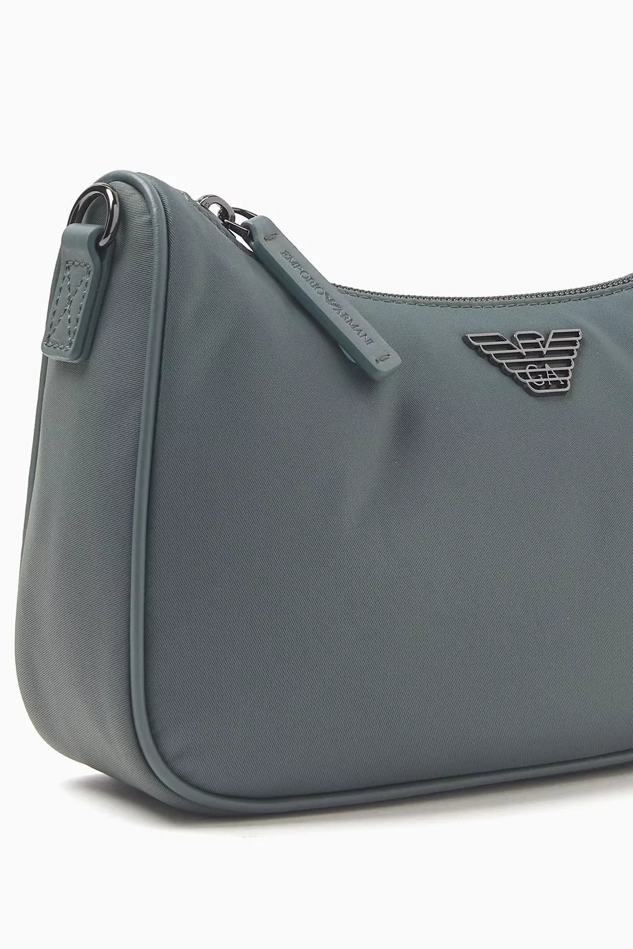 Emporio Armani Eagle Logo Crossbody Bag in Nylon Grey