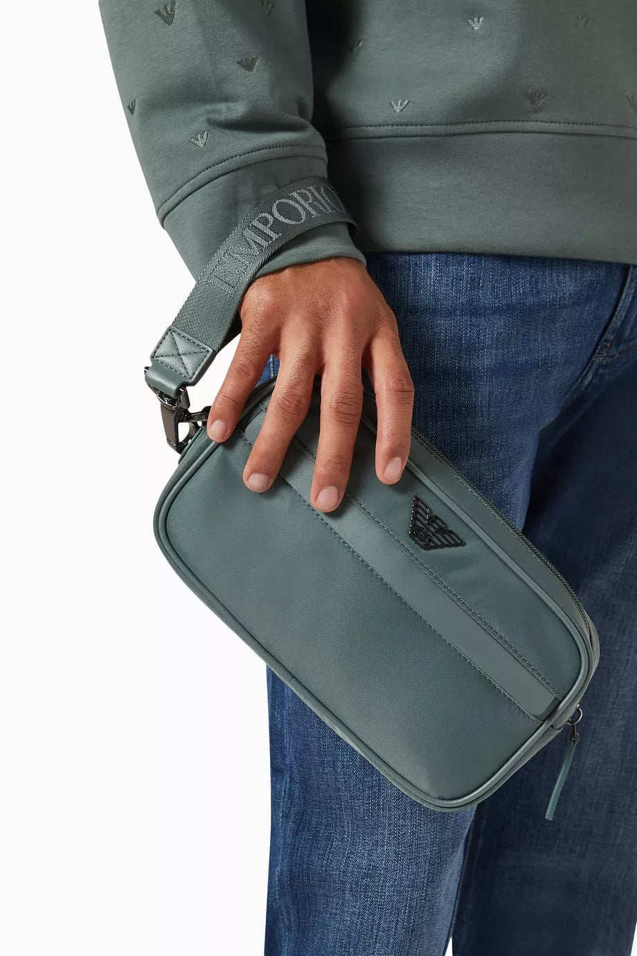 Emporio Armani Eagle Logo Wash Bag in Nylon Men