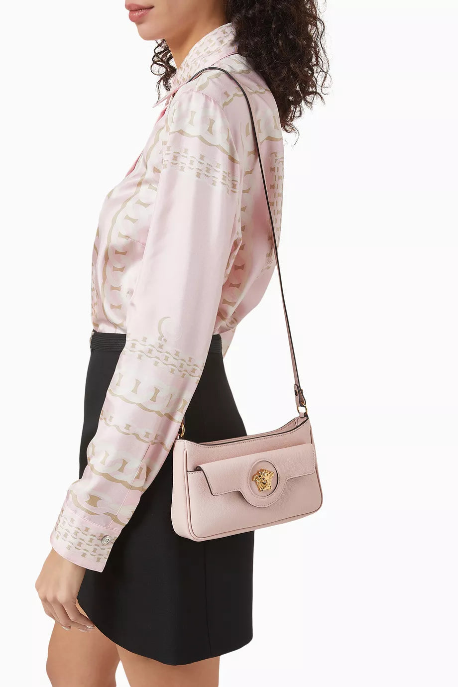 Versace Mini La Medusa Shoulder Bag in Leather