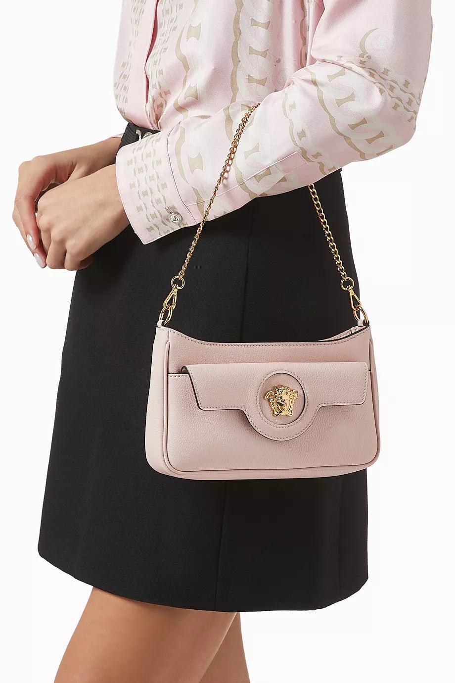 Versace Mini La Medusa Shoulder Bag in Leather