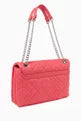 LOVE MOSCHINO Quilted Shoulder Bag in Faux Leather Pink