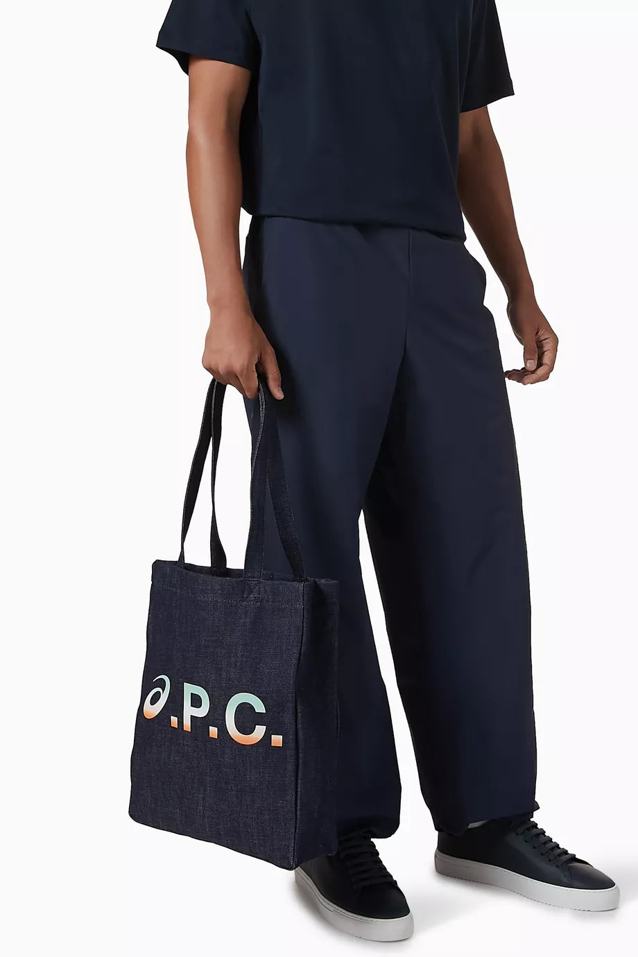 A.P.C. Lou Asics Tote Bag in Denim