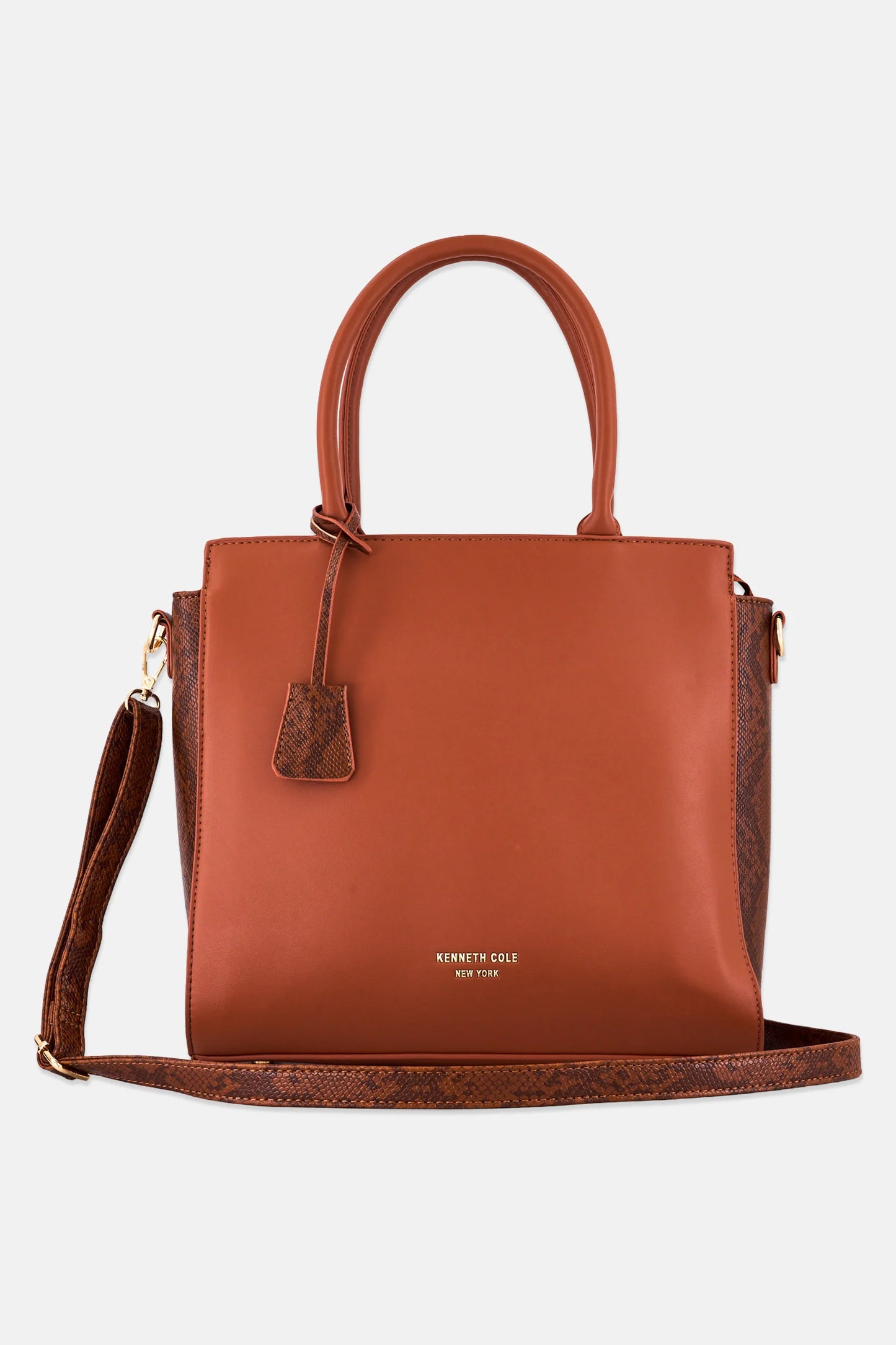 Kenneth Cole Women Snake Print Cross Body Bag, Brown