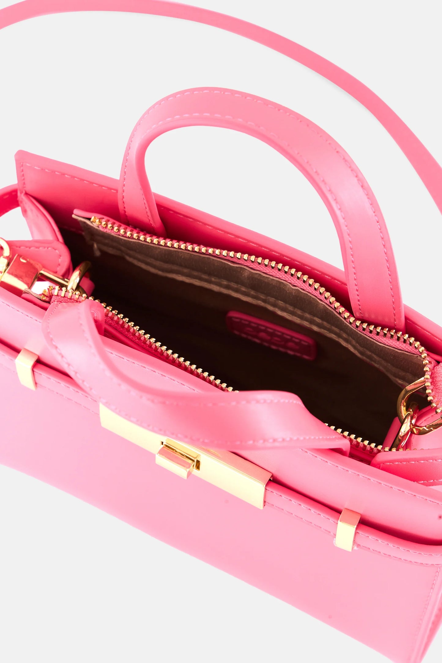 Bebe Women Hardware Detail Satchel Bag 21 L x 17 H x 8 W cm, Pink
