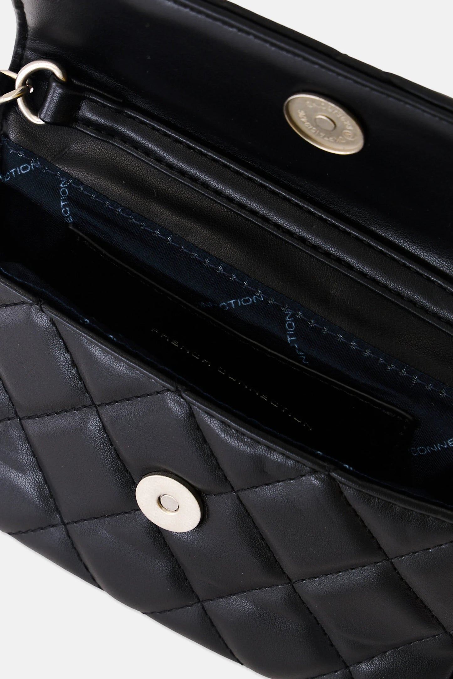 French Connection Quilted Crossbody Bag 11 H x 19 L x 5 W cm, Black