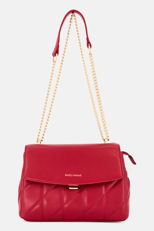 Kathy Ireland  Leather Shoulder Bag, Red