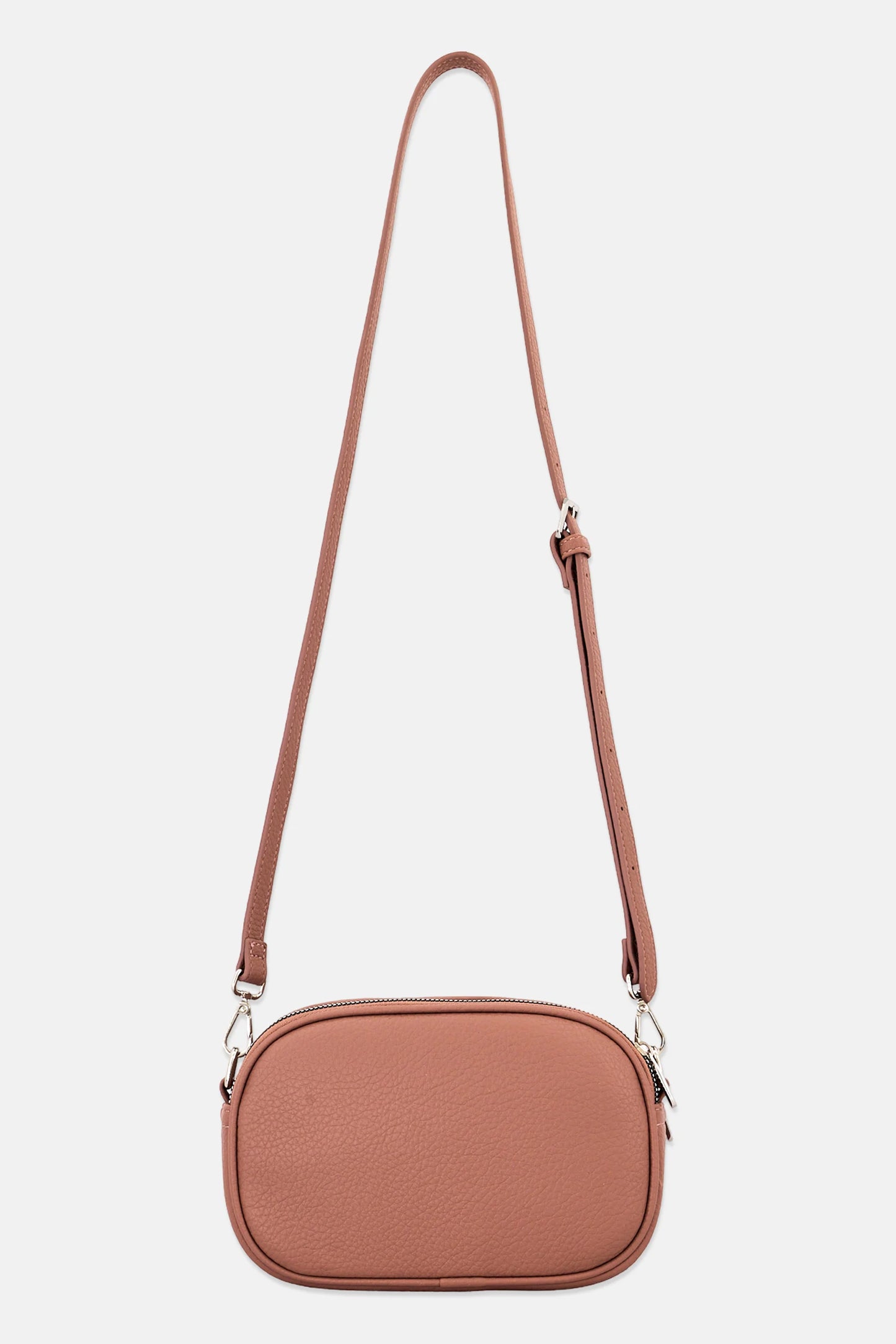 Kathy Ireland Women Brand Logo Leather Crossbody Bag, Dusty Rose