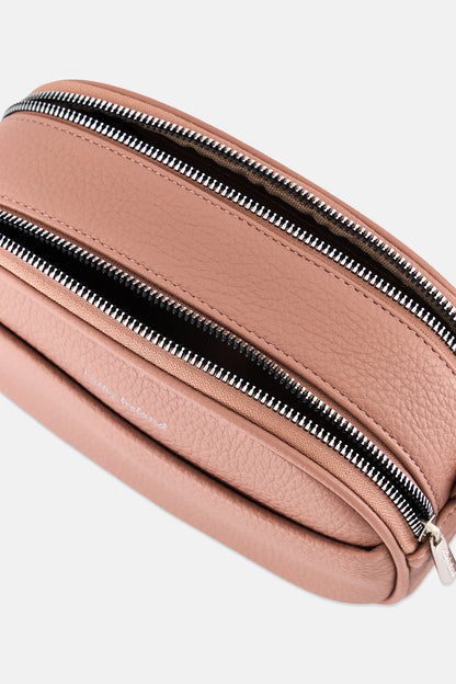 Kathy Ireland Women Brand Logo Leather Crossbody Bag, Dusty Rose