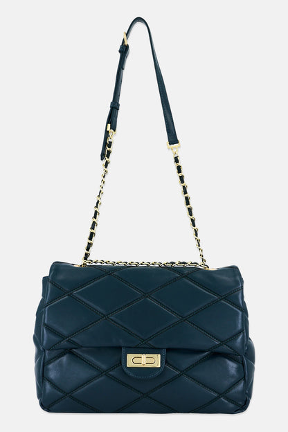 Bebe uilted Turn Lock Cross Body Bag, Teal Green