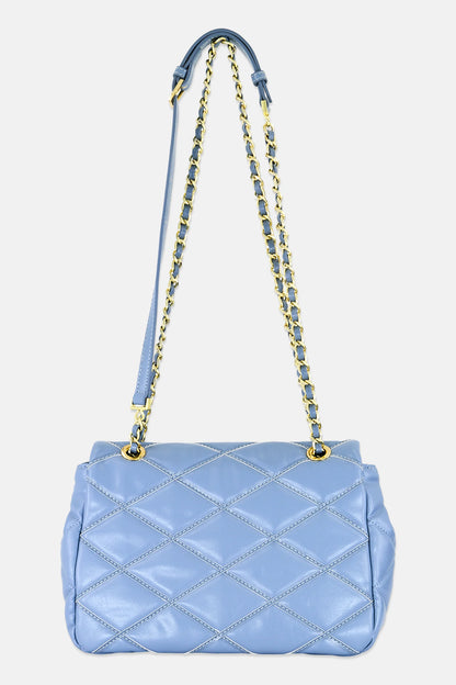 Bebe Quilted Crossbody Bag , Light Blue