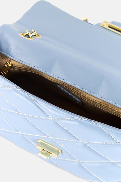 Bebe Quilted Crossbody Bag , Light Blue