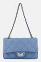 Bebe Quilted Turn Lock Cross Body Bag, Slate Blue