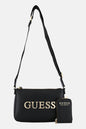 Guess Women Brand Logo Cross Body Bag With Purse, Black