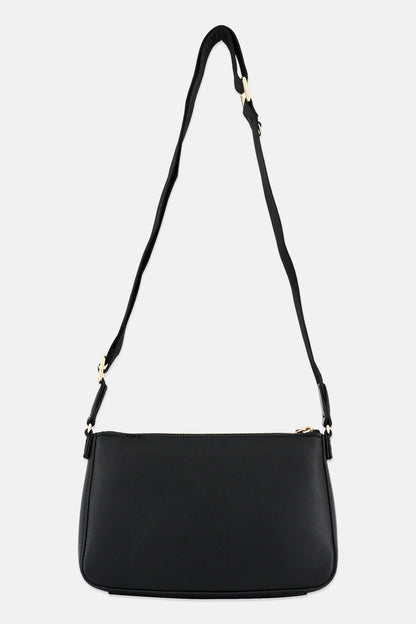 Guess Women Brand Logo Cross Body Bag With Purse, Black