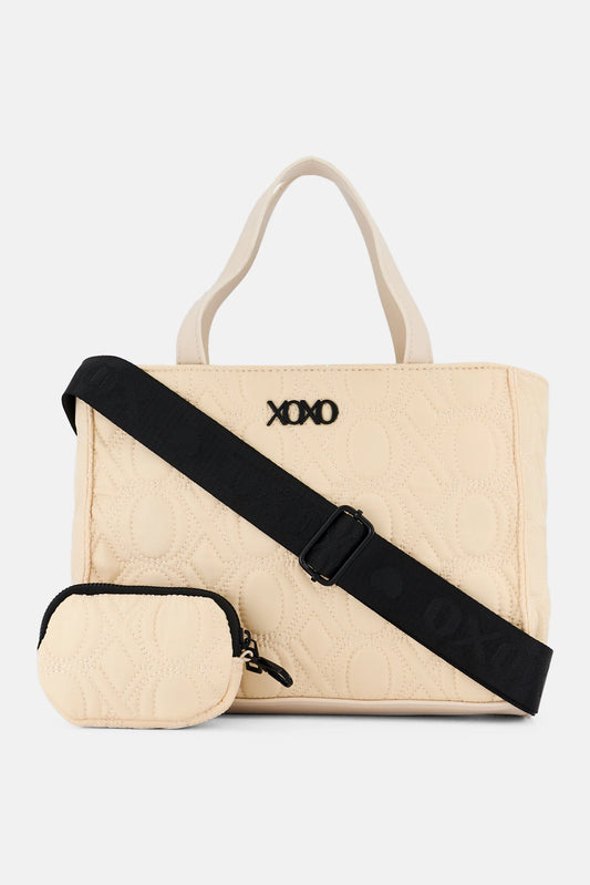 XOXO Crossbody Bag With Small Pouch, Beige