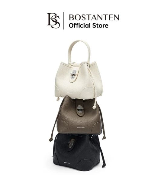 Bostanten Women's Drawstring Bag with Buckle Lock