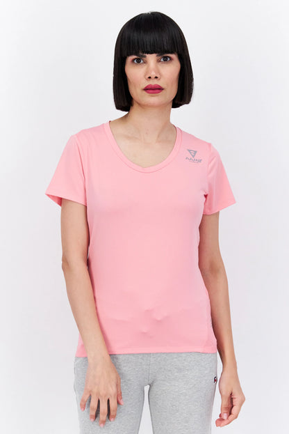 Aape Women Sportswear Fit Short Sleeve Training T-shirts, Light Pink
