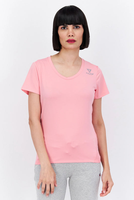 Aape Women Sportswear Fit Short Sleeve Training T-shirts, Light Pink