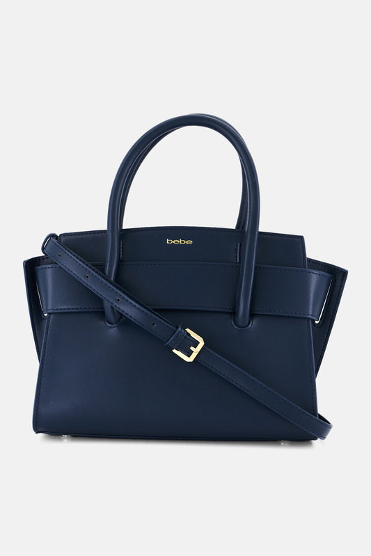 Bebe Women Brand Logo Satchels Bag 25 L x H 19 x W 10 cm, Navy Blue