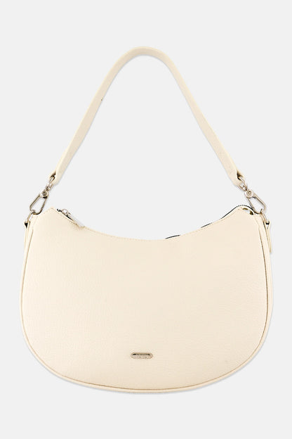 XOXO Women Brand Logo Crescent Handbag, Off White