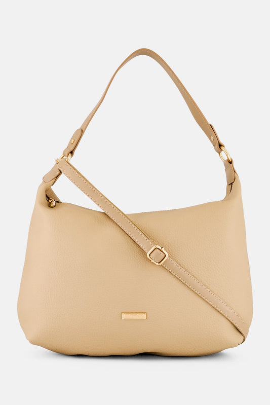Kathy Ireland Women Brand Logo Crossbody Bag, Beige