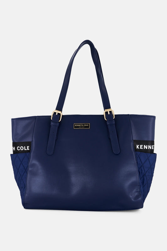 Kenneth Cole Women Brand Logo Tote Bag, Navy