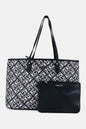 Kenneth Cole Women Brand Logo Tote Bag With Pouch, Black