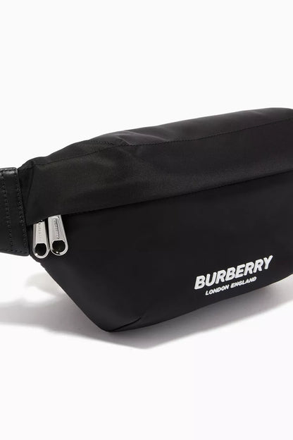 Burberry Logo Print Sonny Belt Bag in ECONYL® Black Men