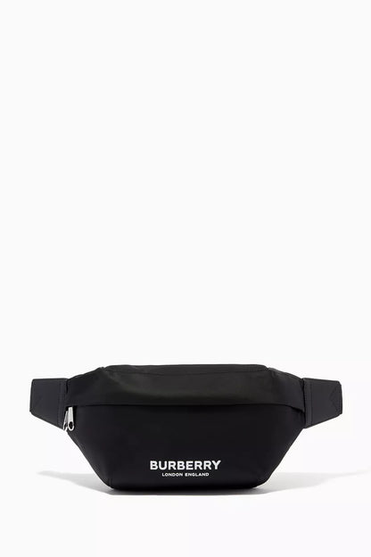 Burberry Logo Print Sonny Belt Bag in ECONYL® Black Men