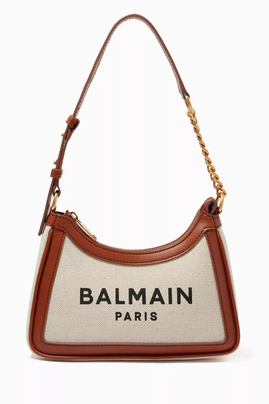 BALMAIN B-Army Shoulder Bag in Canvas & Leather