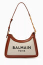 BALMAIN B-Army Shoulder Bag in Canvas & Leather