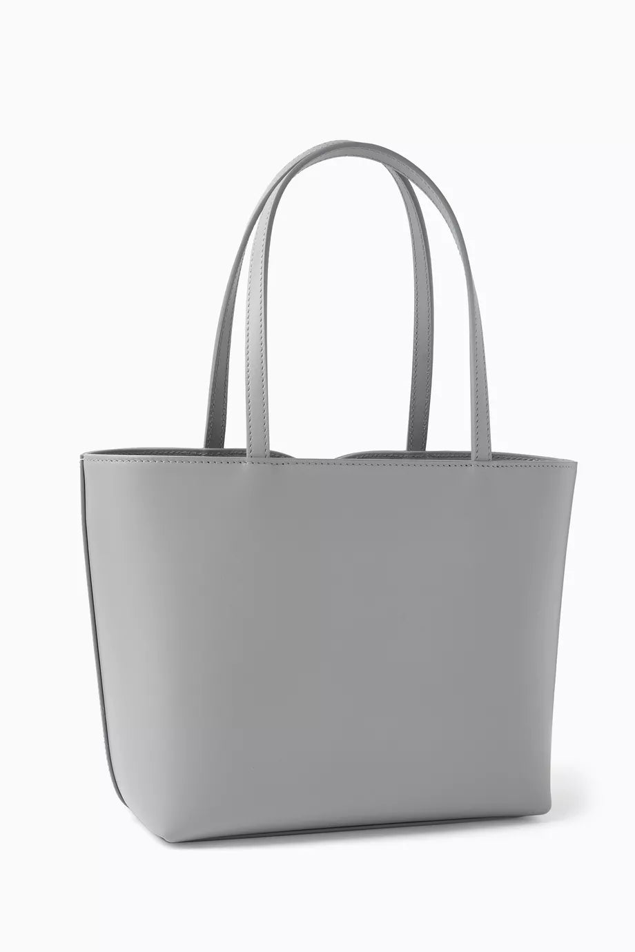 DOLCE & GABBANA Small DG-embossed Logo Tote Bag in Calfskin Grey