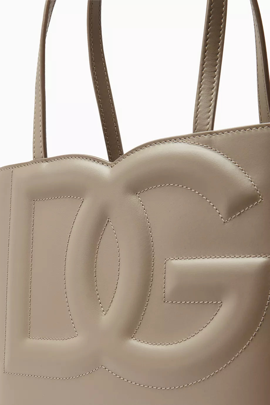 DOLCE & GABBANA Small DG-embossed Logo Tote Bag in Calfskin Camel