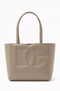 DOLCE & GABBANA Small DG-embossed Logo Tote Bag in Calfskin Camel