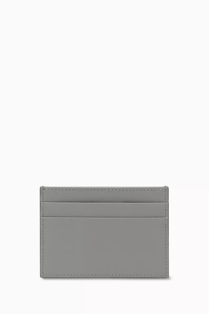 DOLCE & GABBANA Logo Plaque Cardholder in Leather Grey